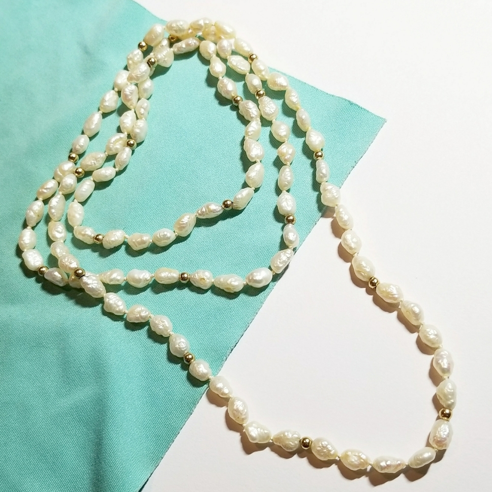 Relisted - vintage real pearls necklace freshwater knotted - Picture 10 of 10